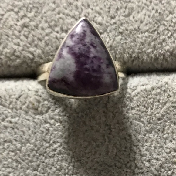 New Sterling Silver Purple Kammererite Triangle Ring Size 10 Crystal Kammerite - Picture 7 of 16